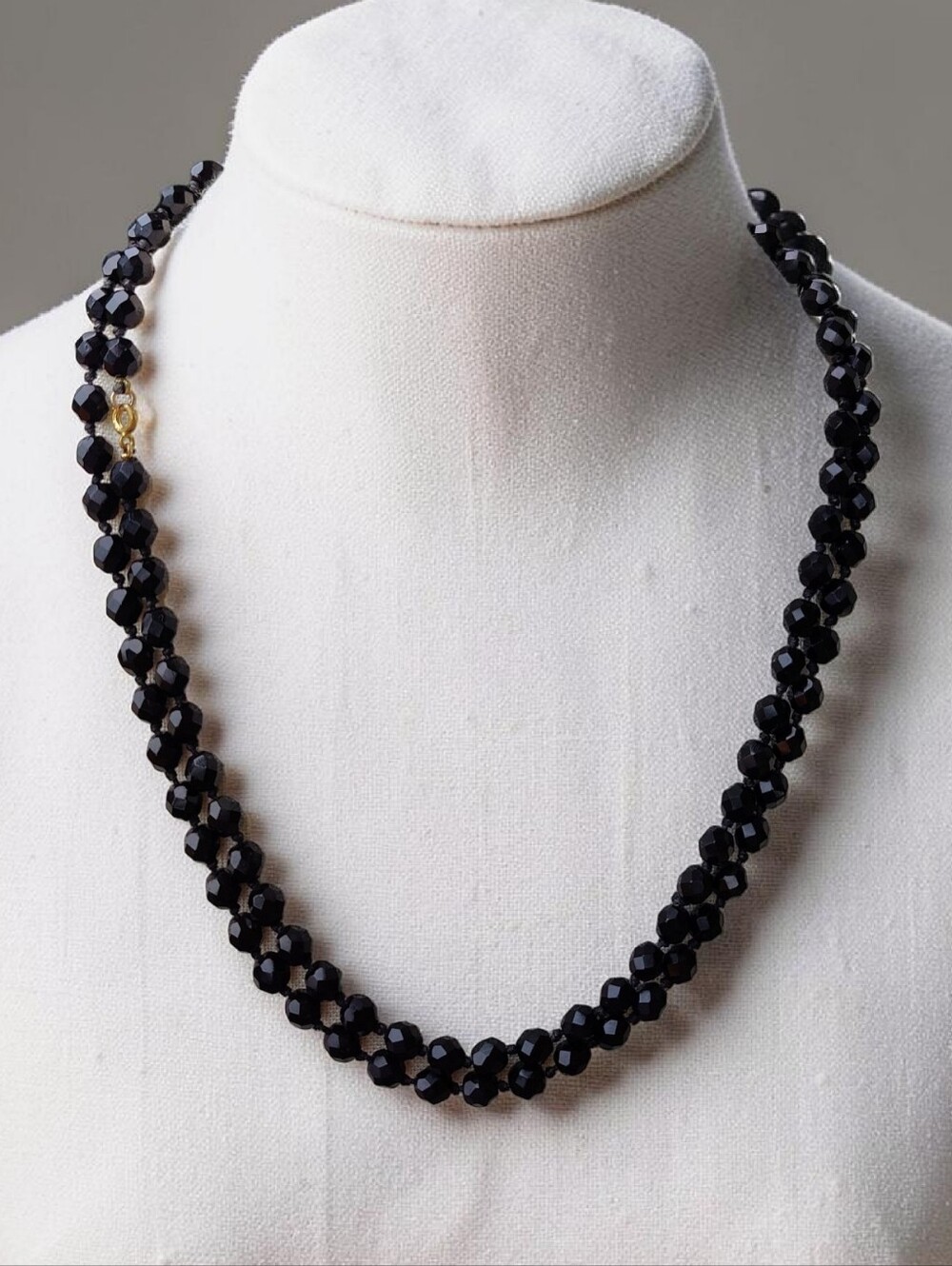 Antique Long Victorian Black Jet Necklace